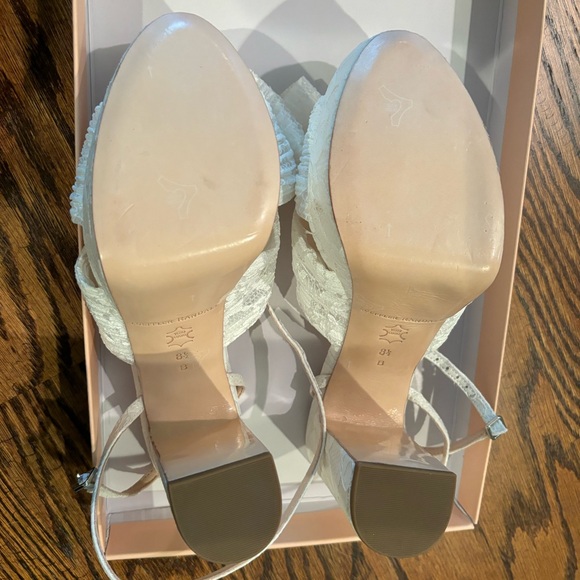 White / Cream Platform Bow Heel - Picture 9 of 10